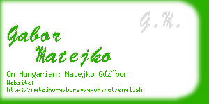gabor matejko business card